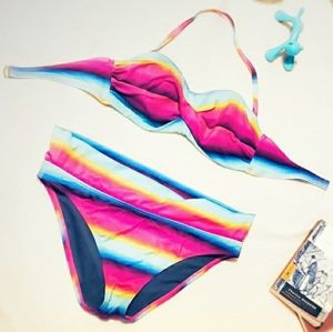 Victoria's Secret Vibrant Multi Color Bikini Set